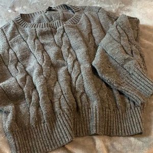 Gray Express Cropped Sweater
